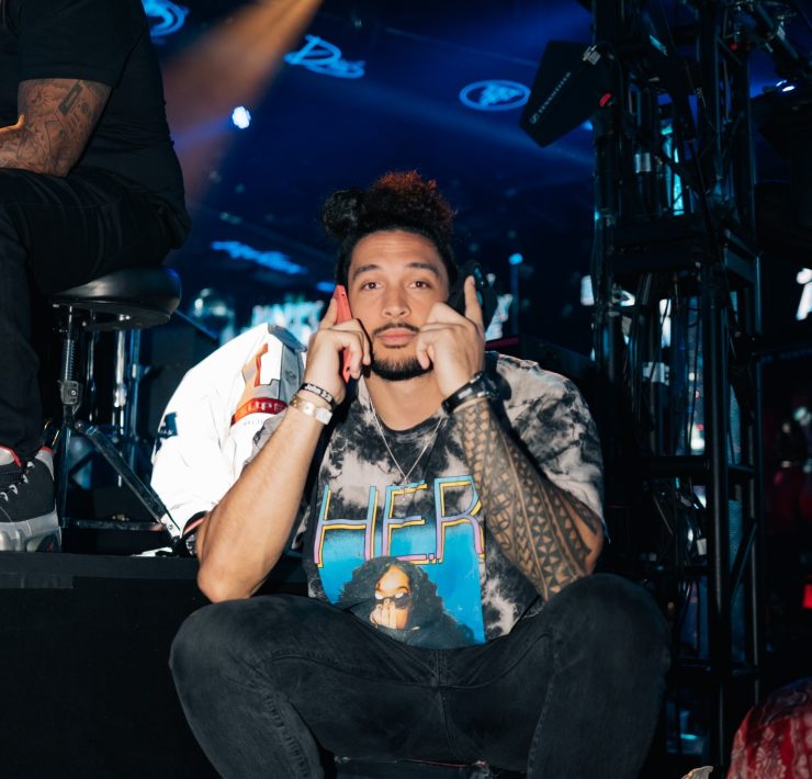 San Franciso 49ers football player, Talanoa Hufanga, man sitting, drai's nightclub