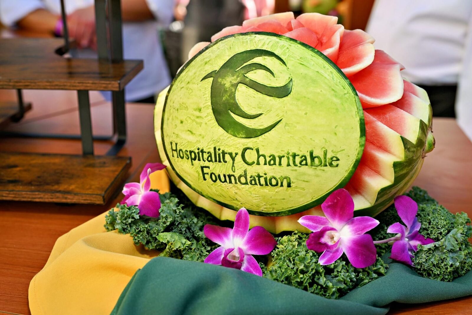 Guests gathered at a Las Vegas charity gala supporting local hospitality students, enjoying food and live entertainment under the stars.