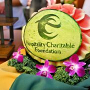 Guests gathered at a Las Vegas charity gala supporting local hospitality students, enjoying food and live entertainment under the stars.