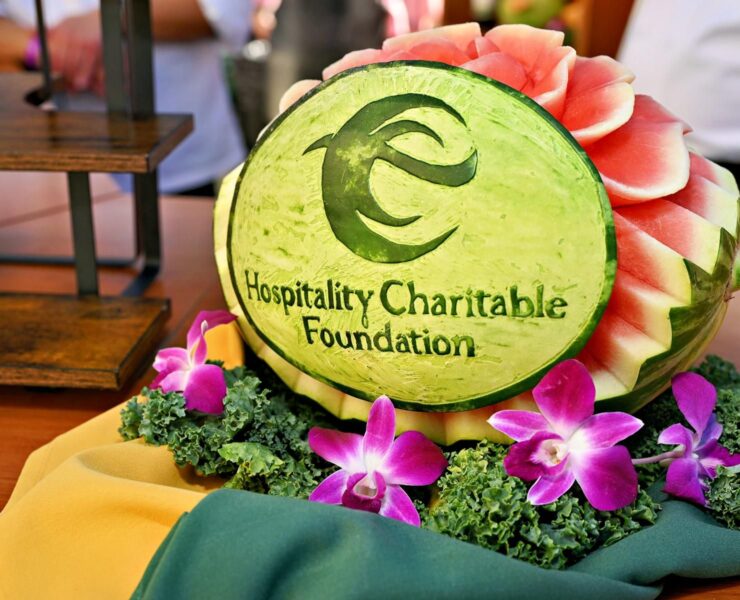 Guests gathered at a Las Vegas charity gala supporting local hospitality students, enjoying food and live entertainment under the stars.