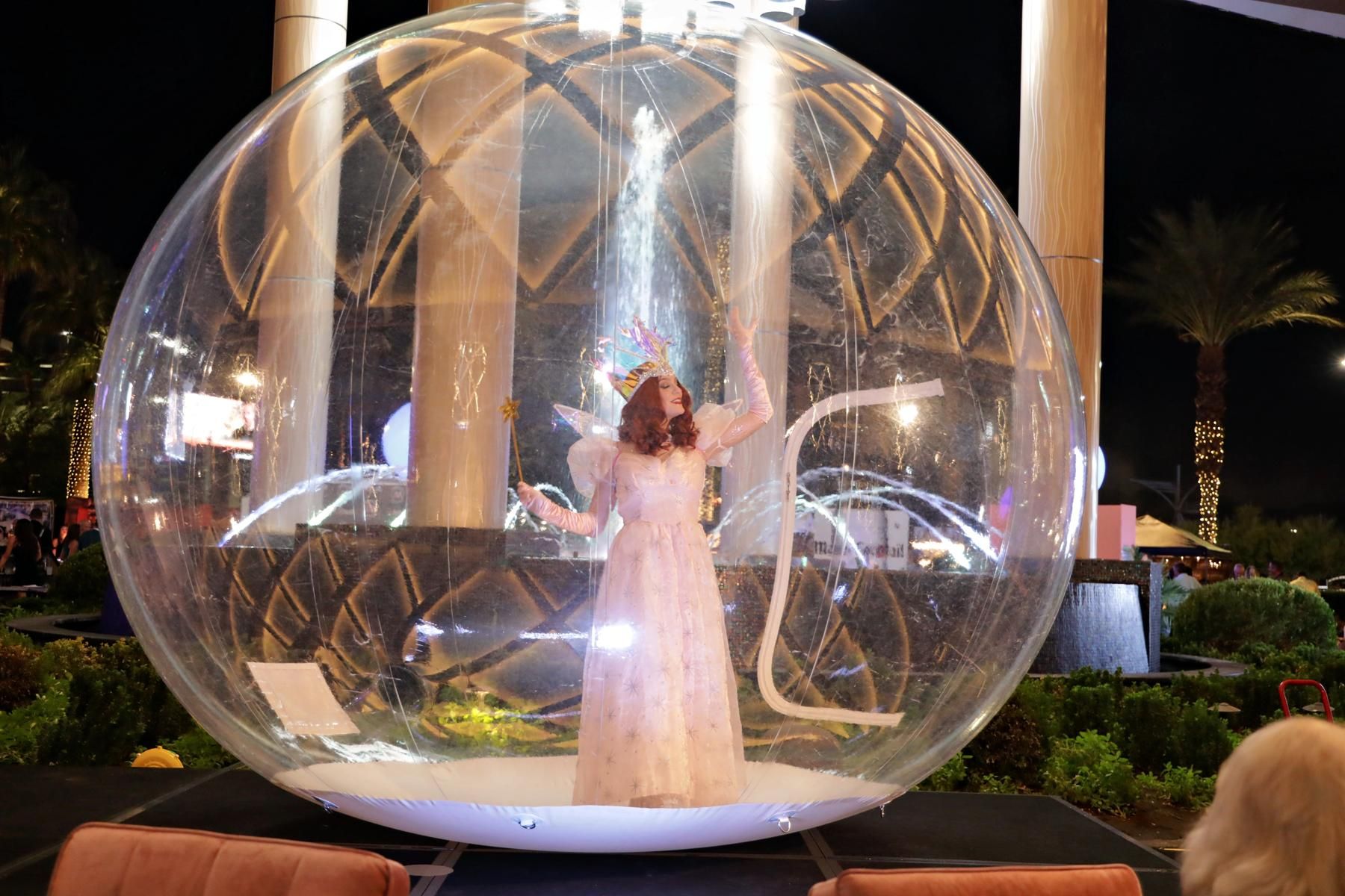 Guests gathered at a Las Vegas charity gala supporting local hospitality students, enjoying food and live entertainment under the stars.