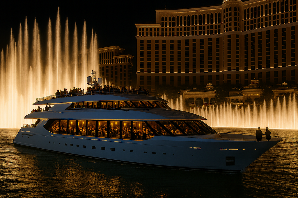 CARRA rendering of what the CARBONE Riviera Yacht Restaurant at the Bellagio Fountains can look like CARRA LUXE