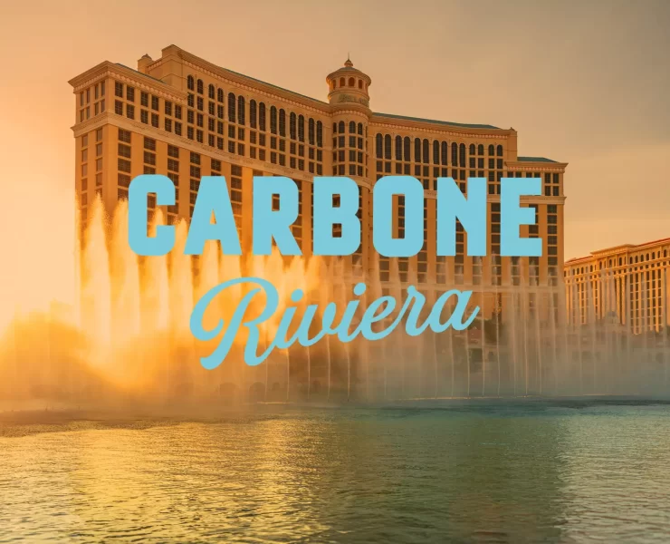 Luxury Riva yacht on the Bellagio fountains in Las Vegas