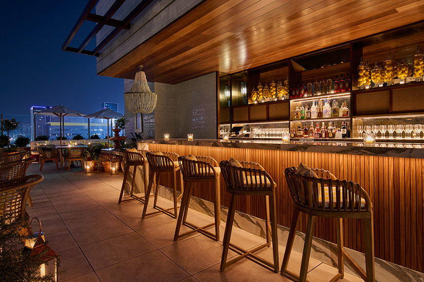 Bar Lis rooftop bar in Hollywood, Los Angeles, featured in CARRA’s Halloween DJ nightlife guide